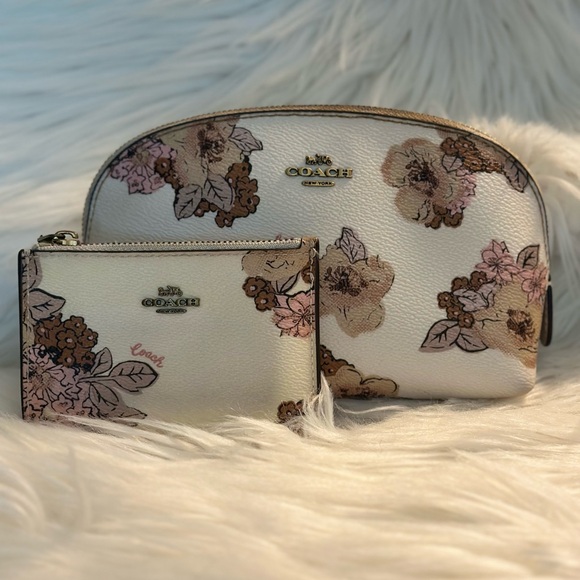 Coach Vintage Floral Print Mini Skinny Card Wallet & Cosmetic Bag - Picture 1 of 8